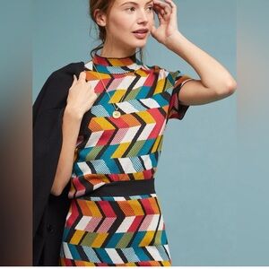 Maeve SET top and skirt in geometric pattern (note sizes M skirt and L top)